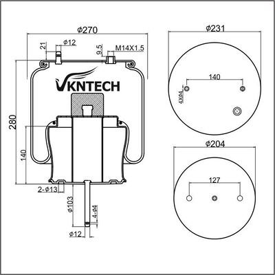 TRAILER AIR SPRING REPLACED BY SCANIA 1440304 470922 1440859 1726258  Firestone W01-095-0424 1T15LR-4  Goodyear 556 02 8560 WITH METAL PISTON