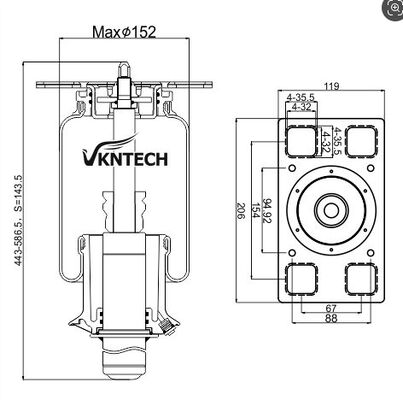 ক্যাবিন এয়ার স্প্রিং ইন্টারন্যাশনাল 3806428C91 1S3050 ইন্টারন্যাশনাল 3806428C91 দ্বারা প্রতিস্থাপিত