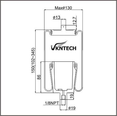 কেবিন এয়ার স্প্রিং 1102-0043 (FRT.NBD-13262 FIP-102215 WHITE KW,MACK) ফায়ারস্টোন W02-358-7056 VKNTECH 1S7056 দ্বারা প্রতিস্থাপিত