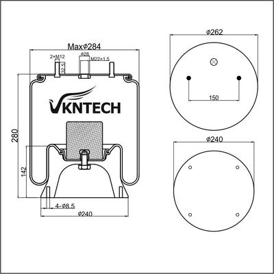 ট্রেলার এয়ার স্প্রিং SAF 2618V 3.229.0029.০০ ৩.229.2129.013.229.2229.০২.৩229.2429.01 Contitech 4022NP03 VKNTECH দ্বারা প্রতিস্থাপন 1K6367