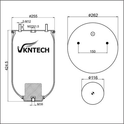 ট্রেলার এয়ার স্প্রিং SAF 2618V 3.229.0029.00 Contitech 4022NP02 Firestone W01-M58-0756 1T17BS-6 Goodyear 1R11-709 ফিনিক্স 1DK22E9 ((NP) VKNTECH দ্বারা প্রতিস্থাপন 1K0756 পিস্টন ছাড়া