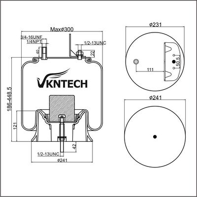 এয়ার স্প্রিং ফায়ারস্টোন W01-358-9472 1T15V-8 VKNTECH 1K9472 দ্বারা প্রতিস্থাপিত