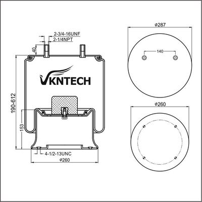 TRAILER AIR SPRING  8188526  Firestone 1T19L-17-330  Goodyear 566039119 VKNTECH 1K9119 দ্বারা প্রতিস্থাপিত